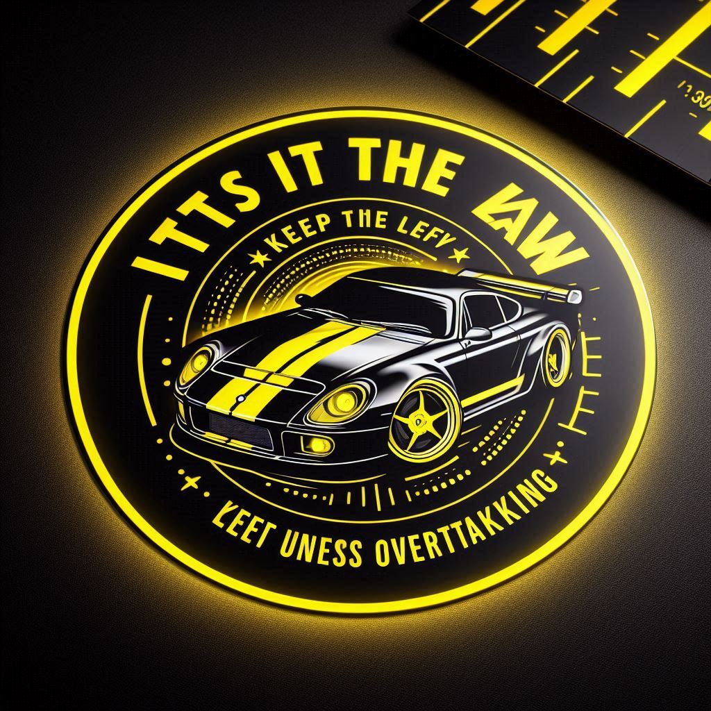 Reflective Bumper Sticker - Keep Left Unless Overtaking