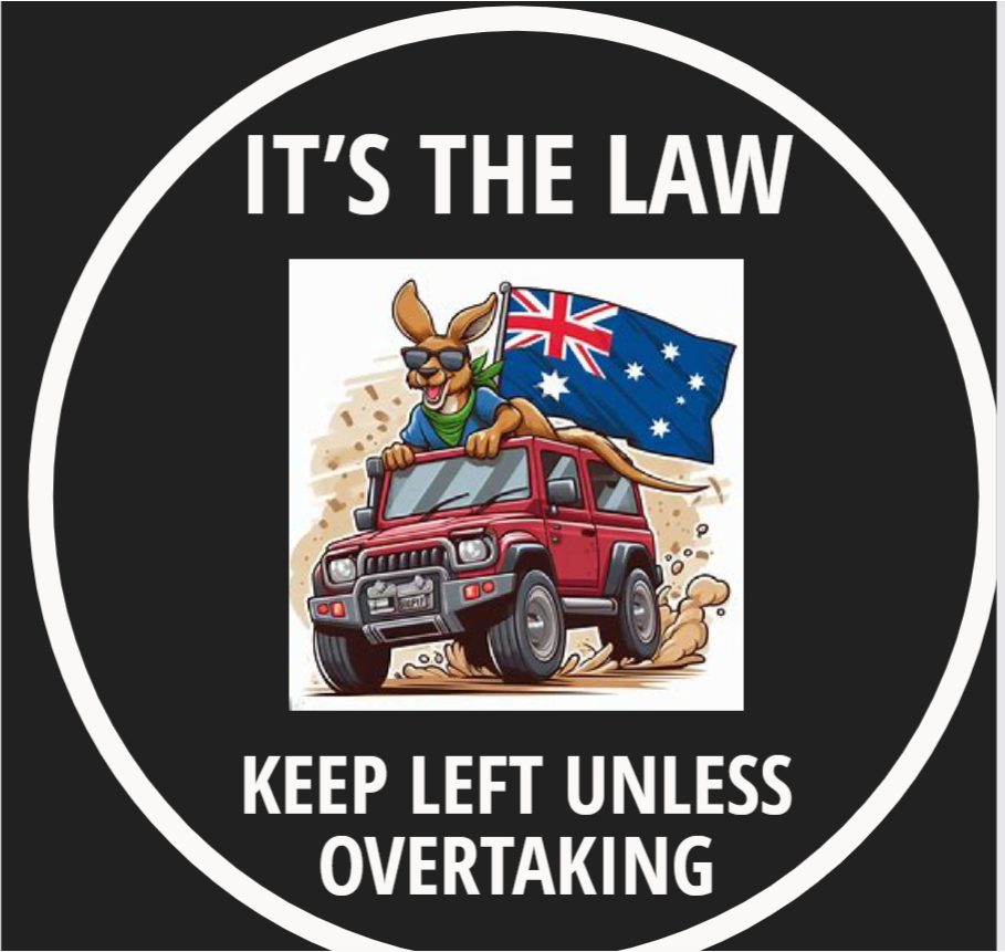 Aussie Roo Bumper Sticker - Keep Left Unless Overtaking