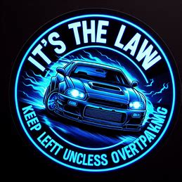Reflective 'It's The Law' Bumper Sticker - Keep Left Unless Overtaking